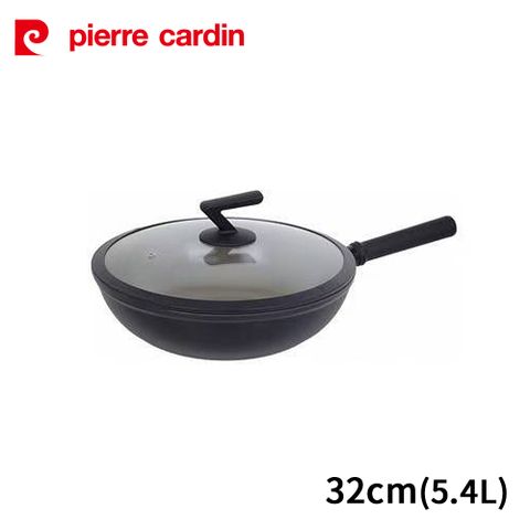 pierre cardin皮爾卡登 超輕量鈦晶炒鍋32cm(5.4L)附蓋 PCJR-029