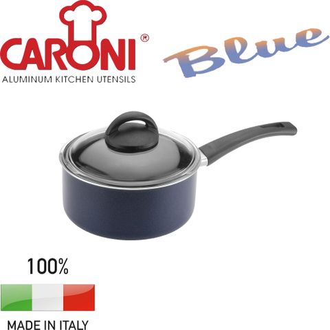 不沾塗層 義大利製【義大利Caroni卡洛尼】藍耀灰系列 20cm 湯鍋 A270520