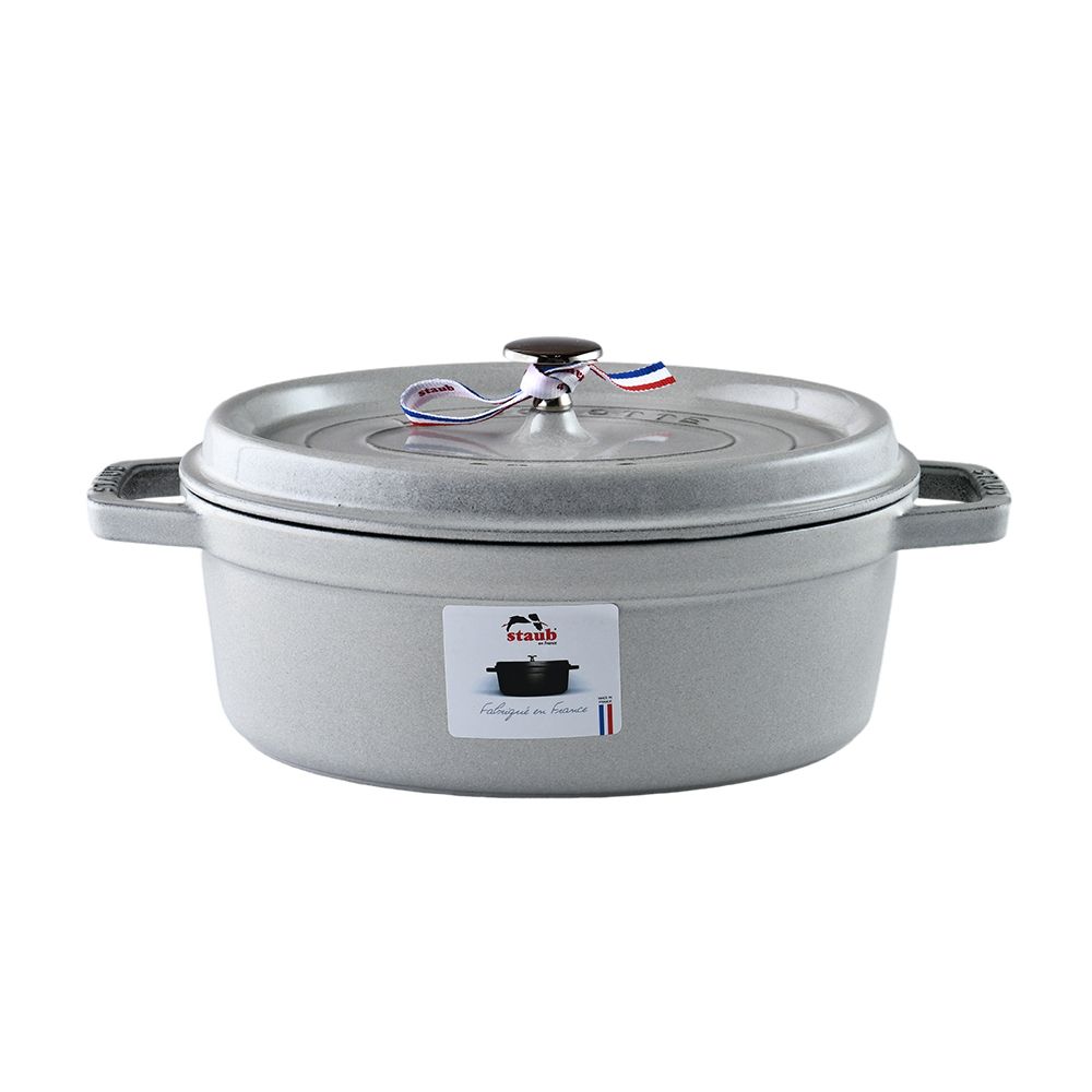 Staub 橢圓形琺瑯鑄鐵鍋27cm 2.35L 松露白法國製- PChome 24h購物