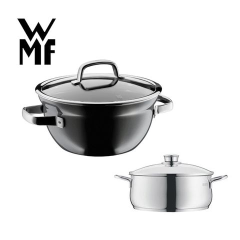 德國WMF Fusiontec 調理鍋 24cm 4.0L (鉑灰色)+德國WMF DIADEM PLUS 低身湯鍋 20cm 3.0L