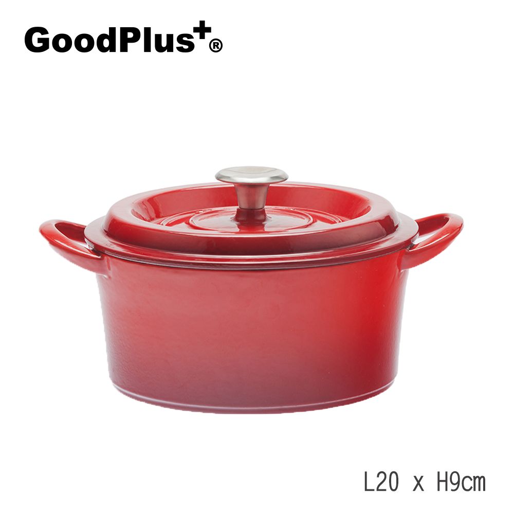 GoodPlus+ 日本琺瑯IH鑄鐵鍋20cm