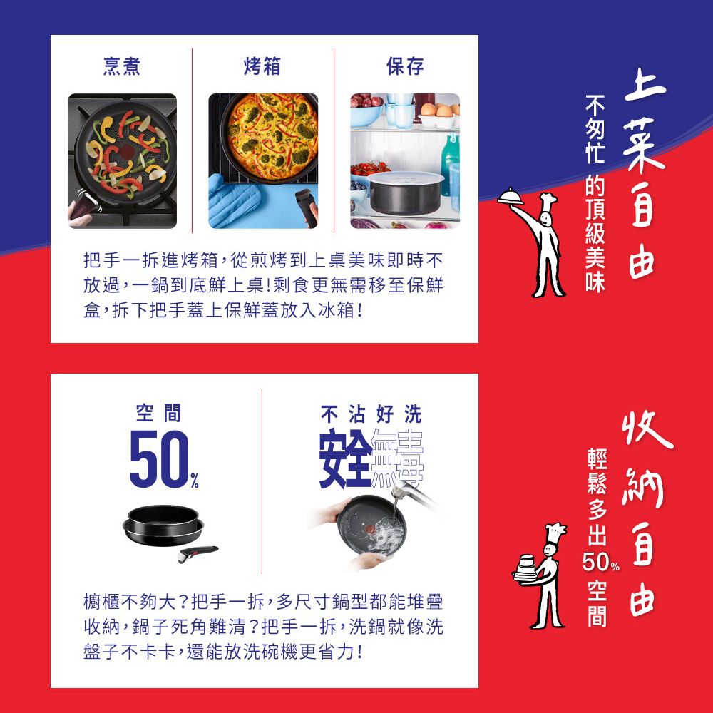 Tefal 特福 法國  巧變精靈系列24公分不沾平底鍋-沉靜黑