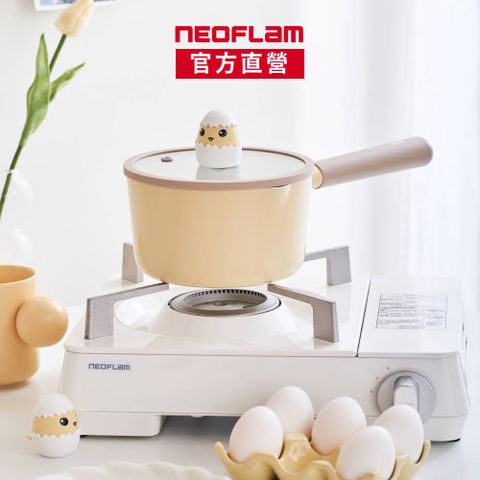 NEOFLAM 小蛇系列鑄造鍋具兩件組-單柄湯鍋+玻璃蓋16公分(IH爐可用鍋/非鐵氟龍不沾塗層)