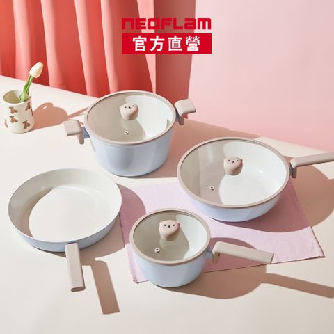 NEOFLAM NeoBear妞妞熊系列陶瓷塗層鍋具3鍋組