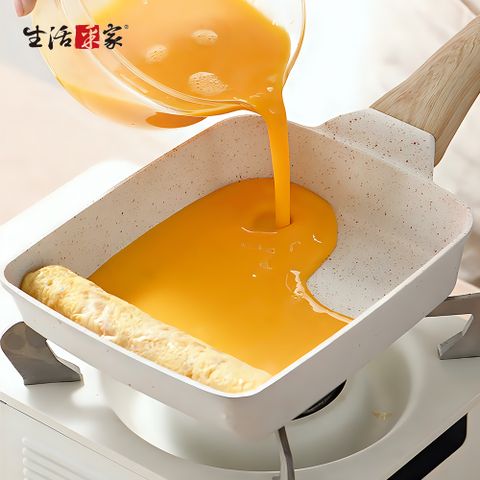 【生活采家】不沾玉子燒鍋早餐鍋18cm_淺米白#154001