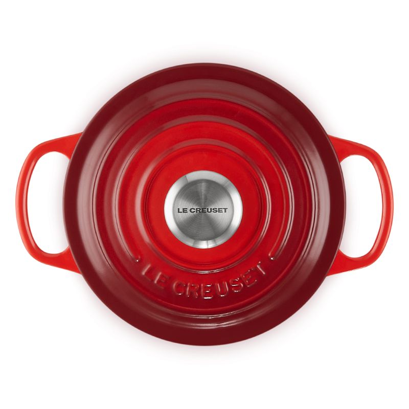 LE CREUSET -典藏琺瑯鑄鐵鍋圓鍋 16cm (櫻桃紅-鋼頭-內鍋白)