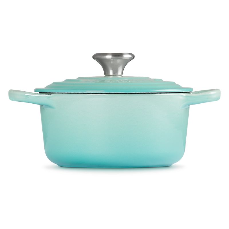 LE CREUSET -典藏琺瑯鑄鐵鍋圓鍋 16cm (薄荷綠-鋼頭-內鍋白)