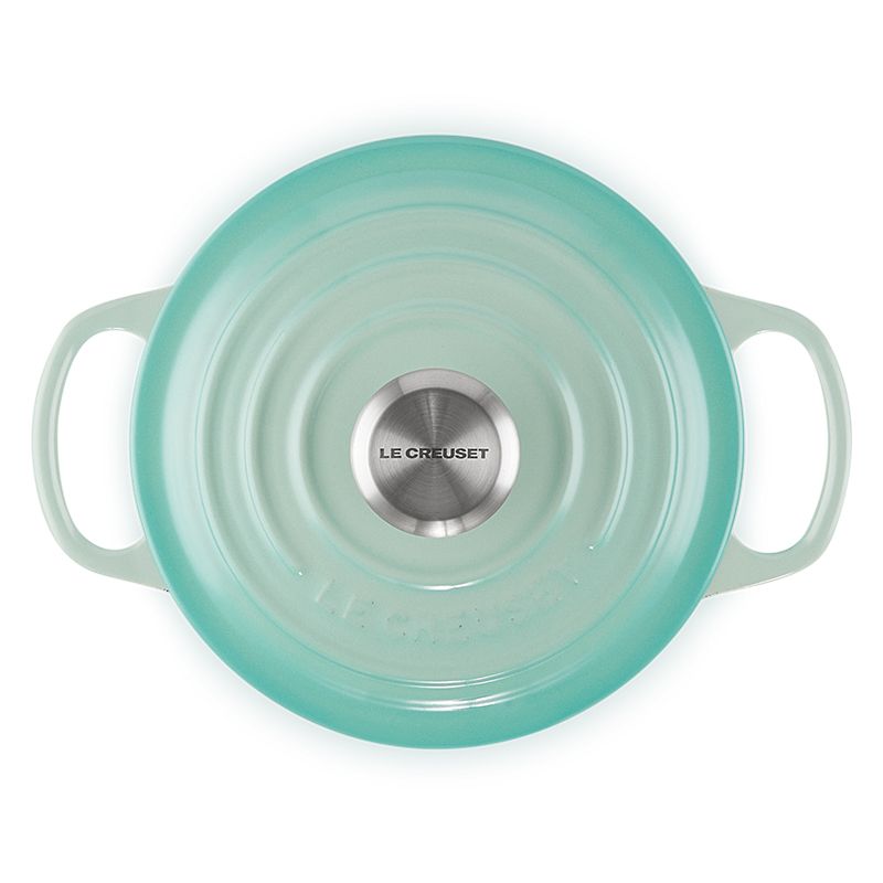 LE CREUSET -典藏琺瑯鑄鐵鍋圓鍋 16cm (薄荷綠-鋼頭-內鍋白)