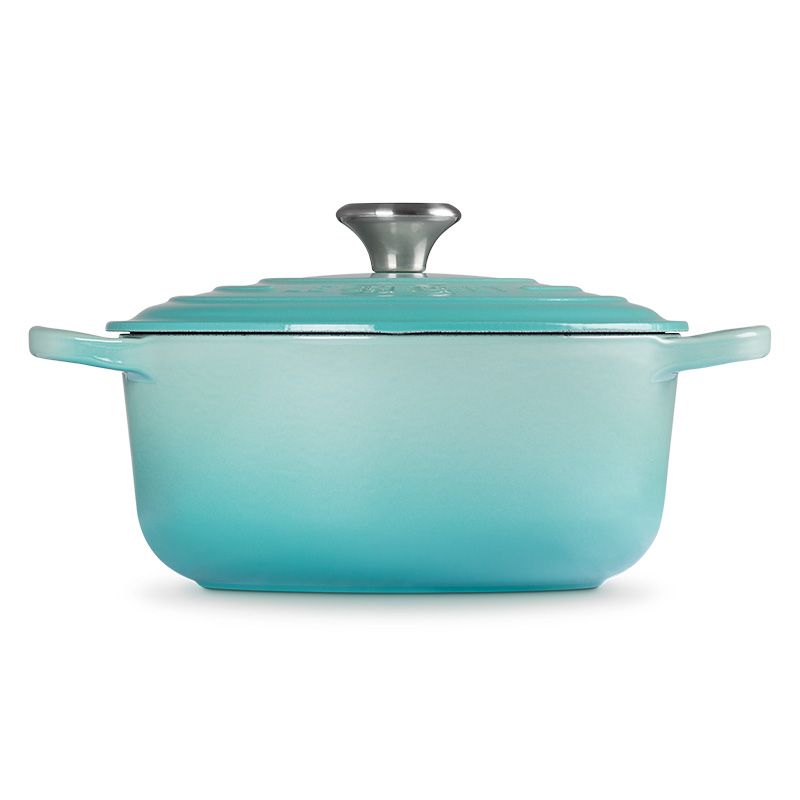 LE CREUSET -典藏琺瑯鑄鐵鍋圓鍋 18cm (薄荷綠-鋼頭-內鍋白)