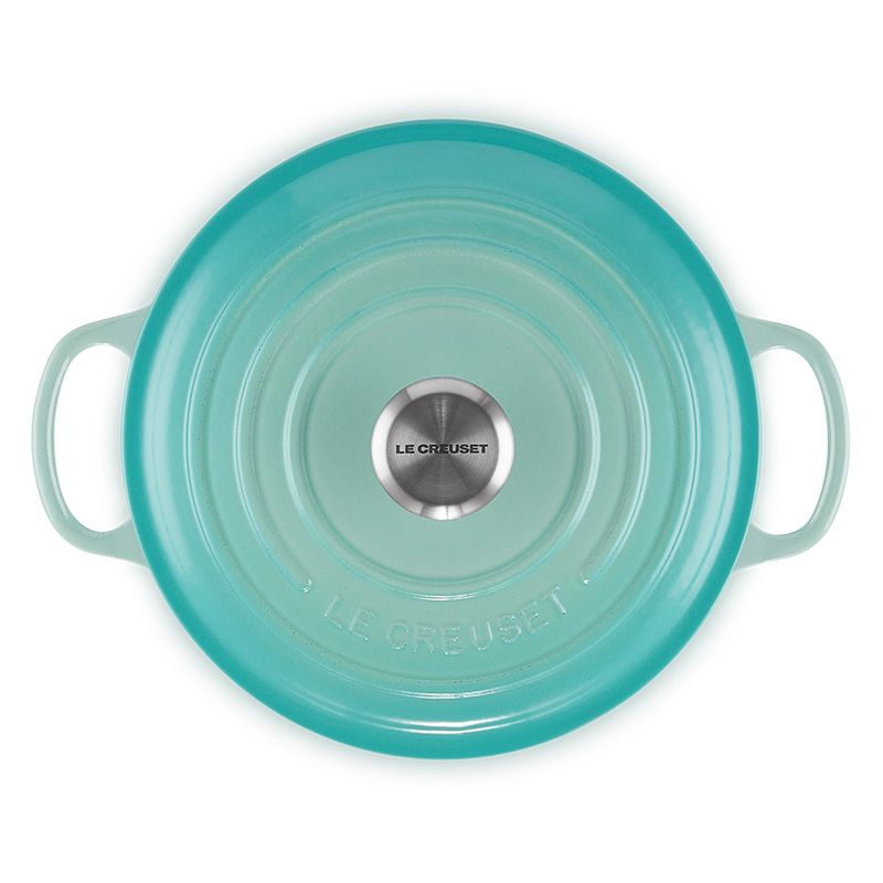 LE CREUSET -典藏琺瑯鑄鐵鍋圓鍋 18cm (薄荷綠-鋼頭-內鍋白)