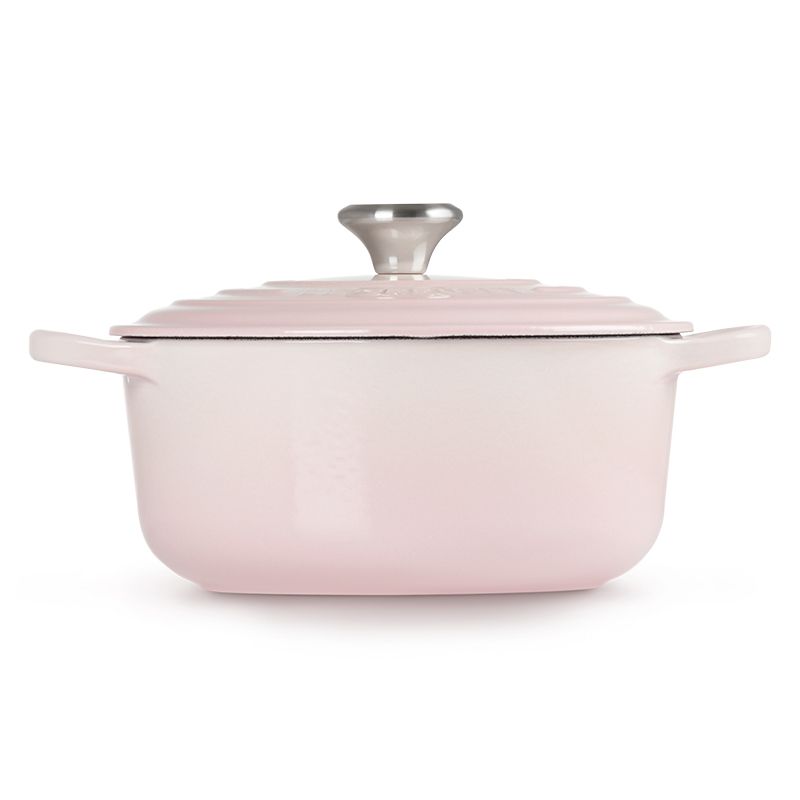 LE CREUSET -典藏琺瑯鑄鐵鍋圓鍋 20cm (貝殼粉-鋼頭-內鍋白)