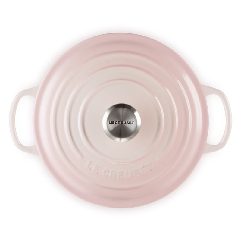 LE CREUSET -典藏琺瑯鑄鐵鍋圓鍋 20cm (貝殼粉-鋼頭-內鍋白)