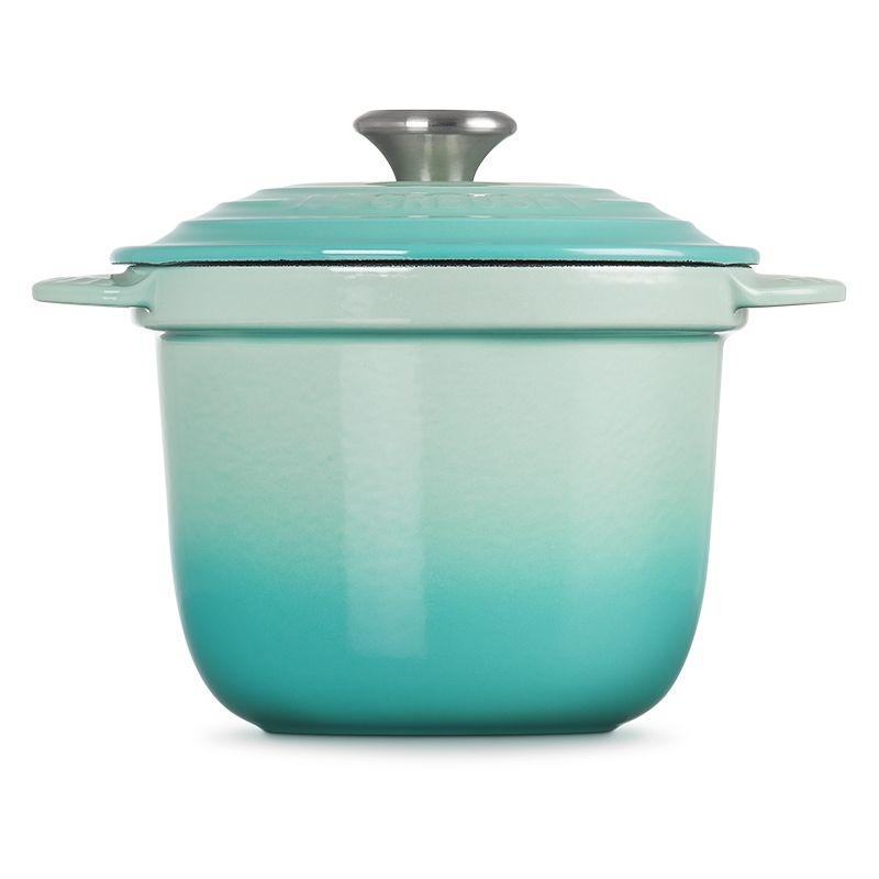 LE CREUSET -萬用窈窕鑄鐵鍋 18 (薄荷綠-鋼頭-內鍋黑)