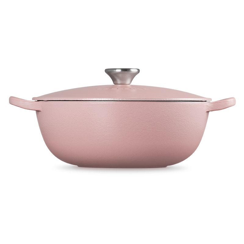 LE CREUSET -琺瑯鑄鐵鍋媽咪鍋 24cm (甜心粉-鋼頭-內鍋黑)