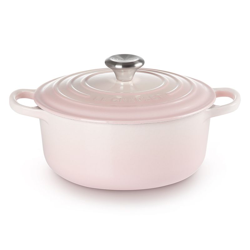 LE CREUSET -典藏琺瑯鑄鐵鍋圓鍋20cm(薰衣草/杏仁奶茶/貝殼粉/薄荷綠/水手藍)