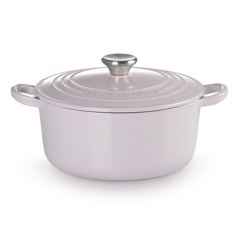 LE CREUSET -典藏琺瑯鑄鐵鍋圓鍋22cm(薰衣草/杏仁奶茶/貝殼粉/薄荷綠/水手藍)