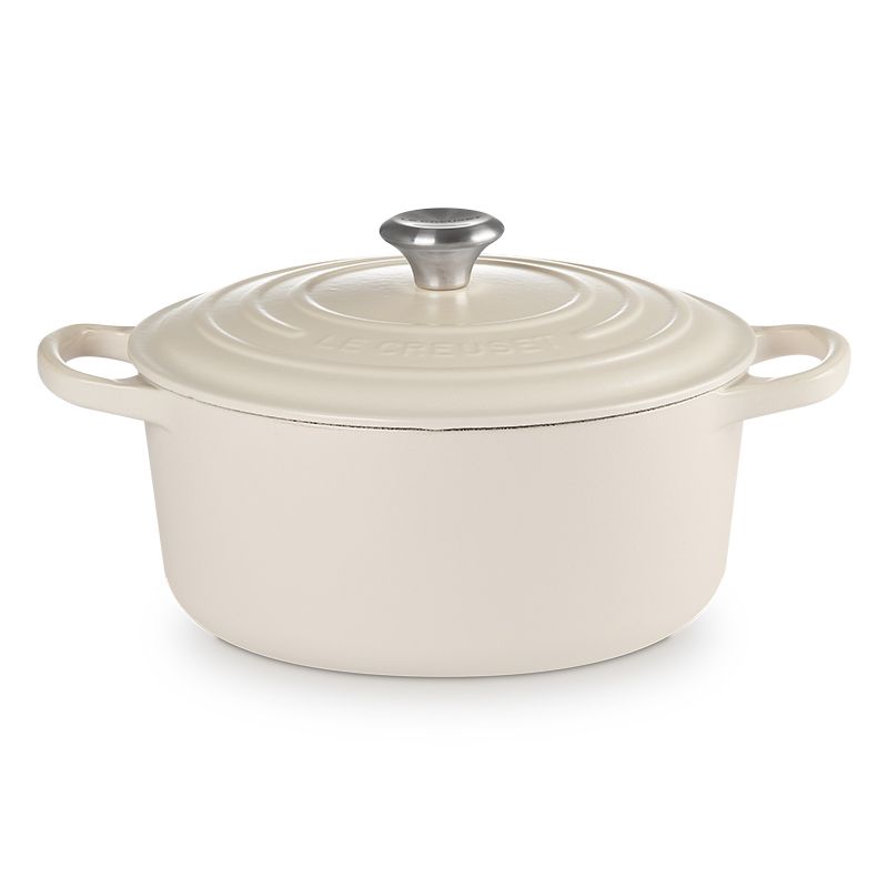 LE CREUSET -典藏琺瑯鑄鐵鍋圓鍋22cm(薰衣草/杏仁奶茶/貝殼粉/薄荷綠/水手藍)