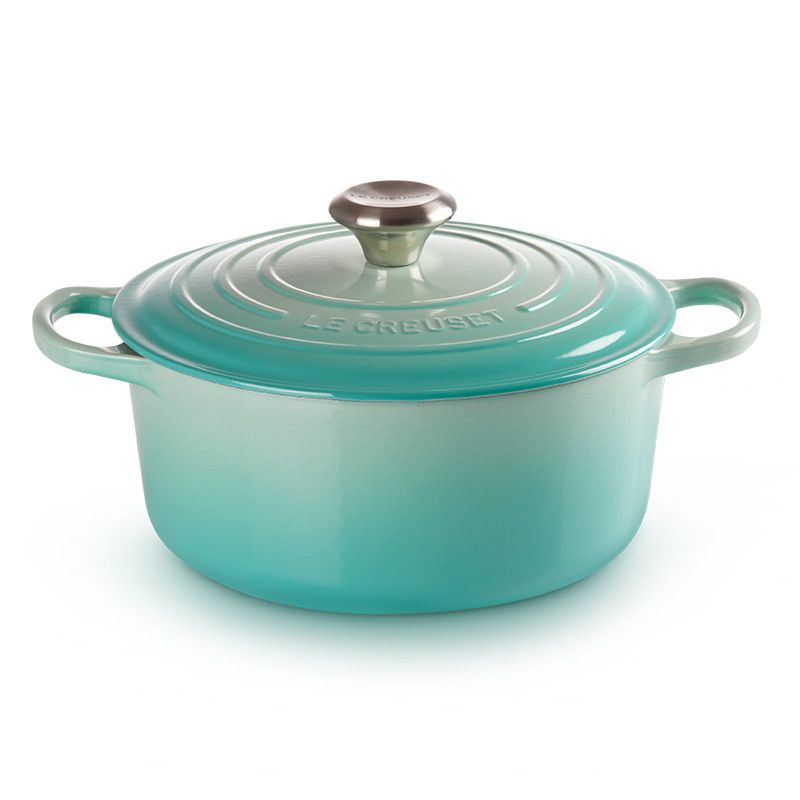 LE CREUSET -典藏琺瑯鑄鐵鍋圓鍋24cm(薰衣草/杏仁奶茶/薄荷綠/水手藍)