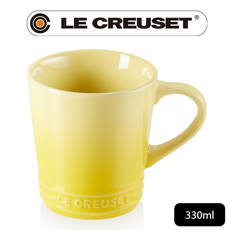 LE CREUSET -瓷器V馬克杯330ml (閃亮黃)