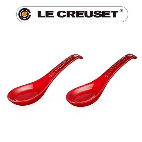 LE CREUSET -新采和風系列-瓷器湯匙 2入 (櫻桃紅)