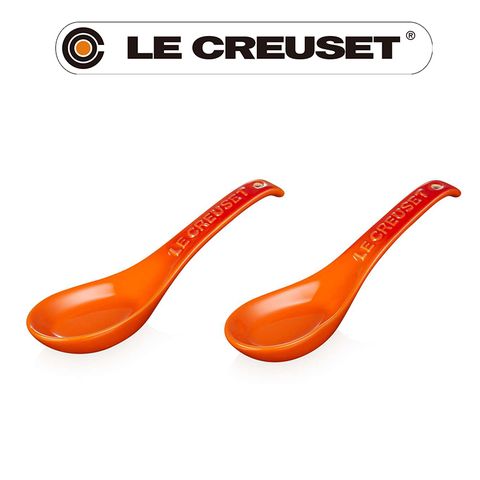 LE CREUSET -新采和風系列-瓷器湯匙 2入 (火焰橘)