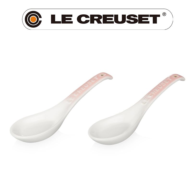 LE CREUSET -新采和風系列-瓷器湯匙 2入 (貝殼粉)