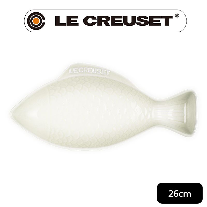 LE CREUSET -瓷器鮮魚盤(中) (蛋白霜)