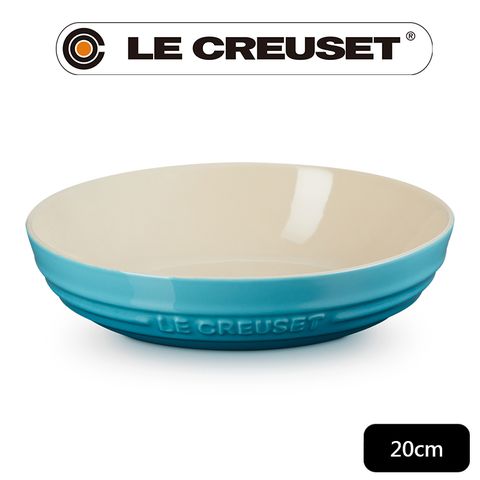 LE CREUSET-瓷器深圓盤 20cm (加勒比海藍-無盒)