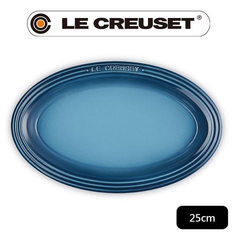 LE CREUSET -瓷器輕虹霓彩系列橢圓盤25cm-水手藍