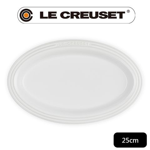 LE CREUSET-瓷器輕虹霓彩系列橢圓盤25cm-雪花白