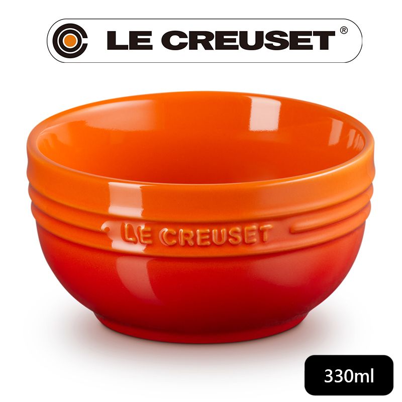 LE CREUSET -瓷器輕虹霓彩系列飯碗330ml-火焰橘