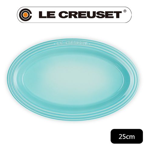 LE CREUSET-瓷器輕虹霓彩系列橢圓盤25cm-薄荷綠