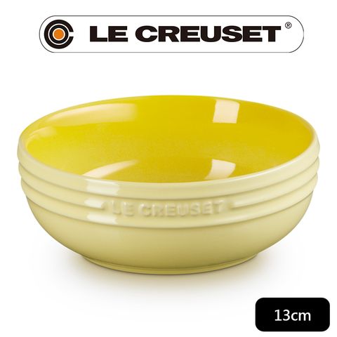LE CREUSET-瓷器輕虹霓彩系列深圓盤13cm -閃亮黃