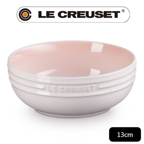 LE CREUSET-瓷器輕虹霓彩系列深圓盤13cm -貝殼粉