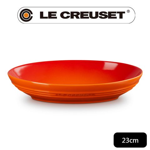 LE CREUSET -瓷器輕虹霓彩系列橢圓深盤23cm-火焰橘