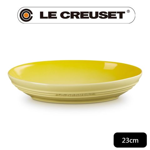 LE CREUSET -瓷器輕虹霓彩系列橢圓深盤23cm-閃亮黃