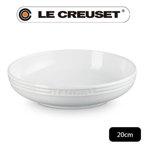 LE CREUSET -瓷器輕虹霓彩系列深圓盤20cm-雪花白