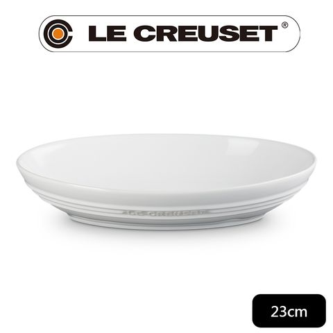 LE CREUSET -瓷器輕虹霓彩系列橢圓深盤23cm-雪花白