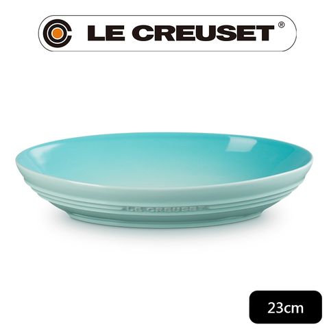 LE CREUSET-瓷器輕虹霓彩系列橢圓深盤23cm-薄荷綠