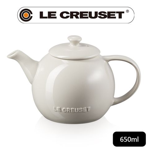 LE CREUSET -瓷器花蕾系列茶壺650ml (肉豆蔻)