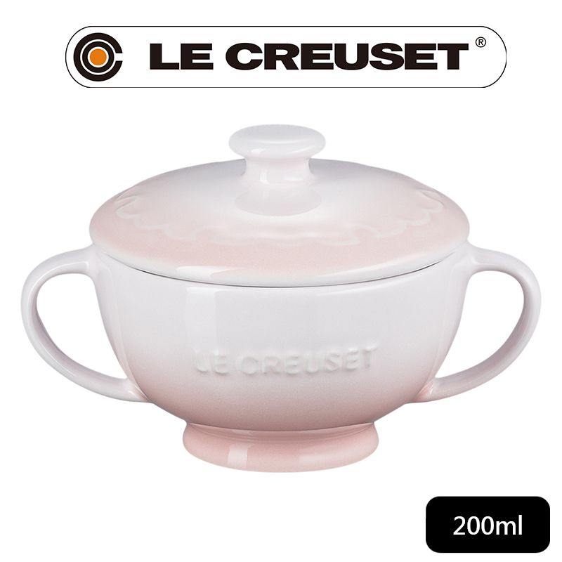 LE CREUSET -雪藏時光系列瓷器雙耳湯碗200ml (貝殼粉)