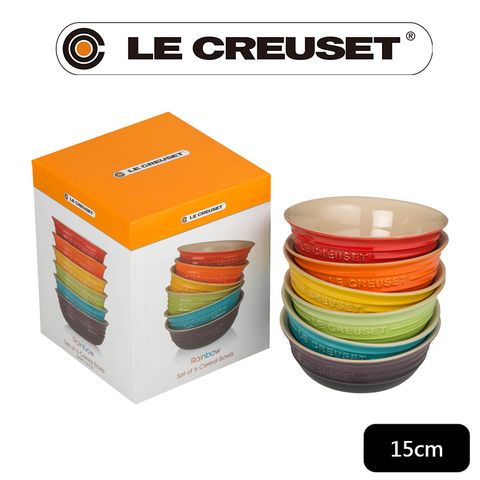 LE CREUSET -瓷器早餐穀片碗組15cm-6入 (彩虹)