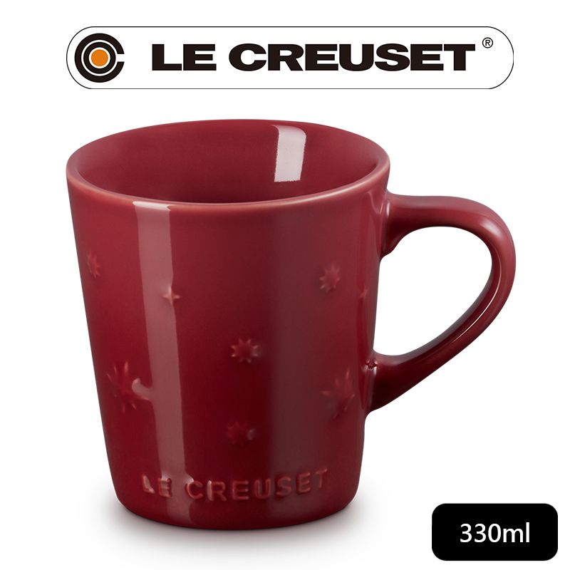 LE CREUSET -瓷器V馬克杯330ml (星塵之光/樹莓)