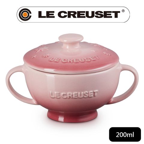 LE CREUSET -瓷器雙耳湯碗200ml (星塵之光/櫻花粉)