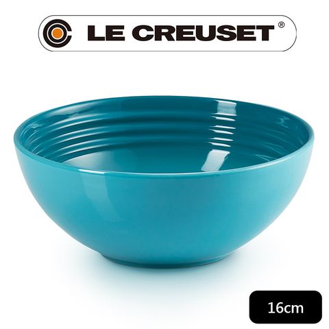 LE CREUSET -瓷器早餐穀片碗 16cm (加勒比海藍-無盒)