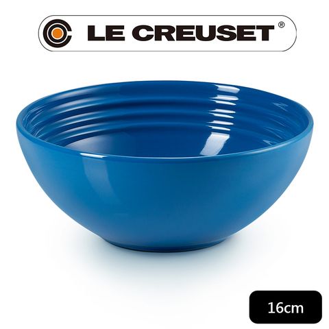 LE CREUSET -瓷器早餐穀片碗 16cm (馬賽藍-無盒)