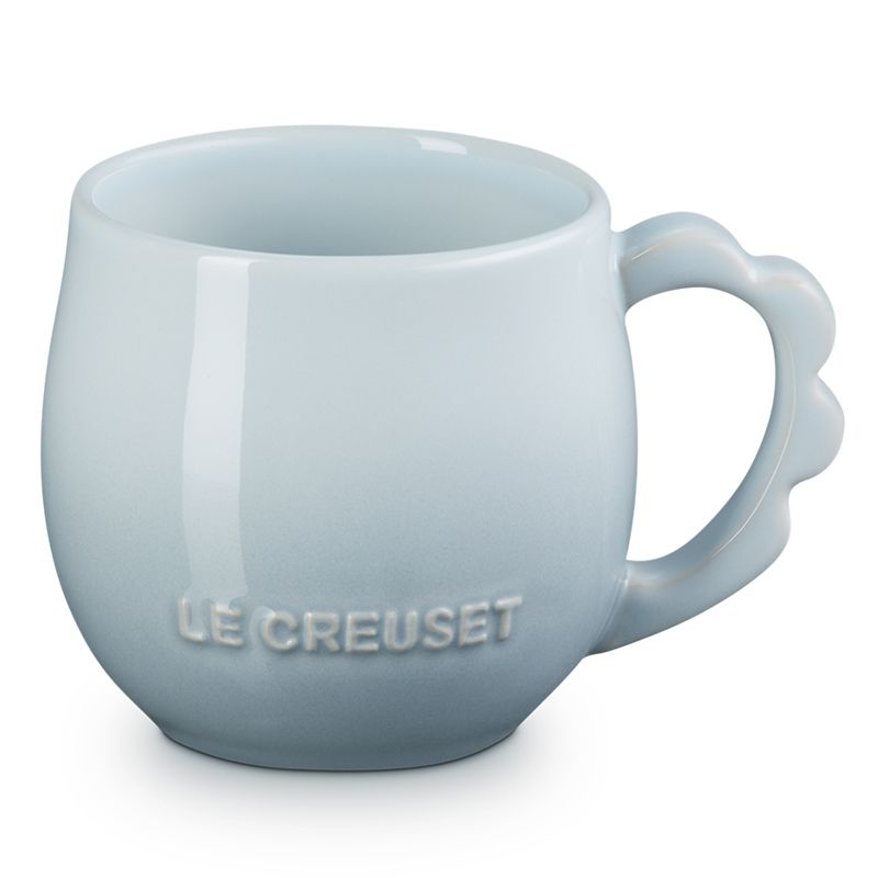 LE CREUSET -瓷器蕾絲花語系列馬克杯320ml (蛋白霜/銀灰藍/悠然綠/貝殼粉)