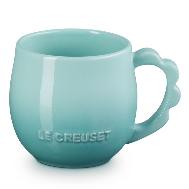 LE CREUSET -瓷器蕾絲花語系列馬克杯320ml (蛋白霜/銀灰藍/悠然綠/貝殼粉)