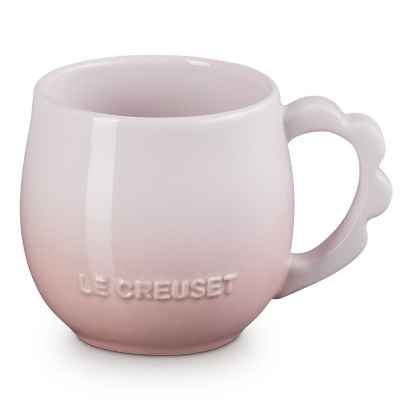 LE CREUSET -瓷器蕾絲花語系列馬克杯320ml (蛋白霜/銀灰藍/悠然綠/貝殼粉)