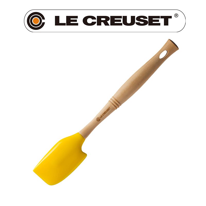 LE CREUSET -耐熱矽膠V中鏟(閃亮黃)